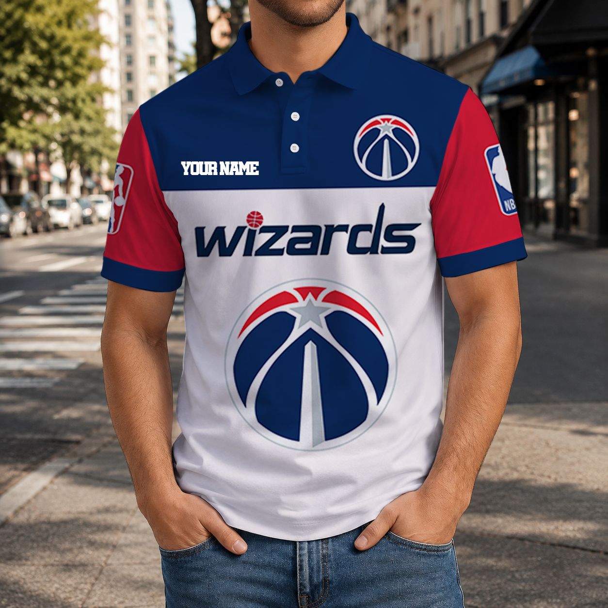 SPECIAL EDITION - NEW CUSTOMIZED NBA28 WWI WASHINGTON WIZARDS T-SHIRT, POLO SHIRT, ZIP POLO SHIRT, SWEATSHIRT, HOODIE & ZIP HOODIE