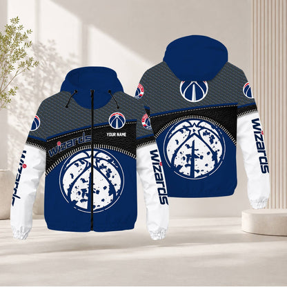 LIMITED EDITION - NEW CUSTOMIZED NBA28 WWI WASHINGTON WIZARDS WINDBREAKER JACKET