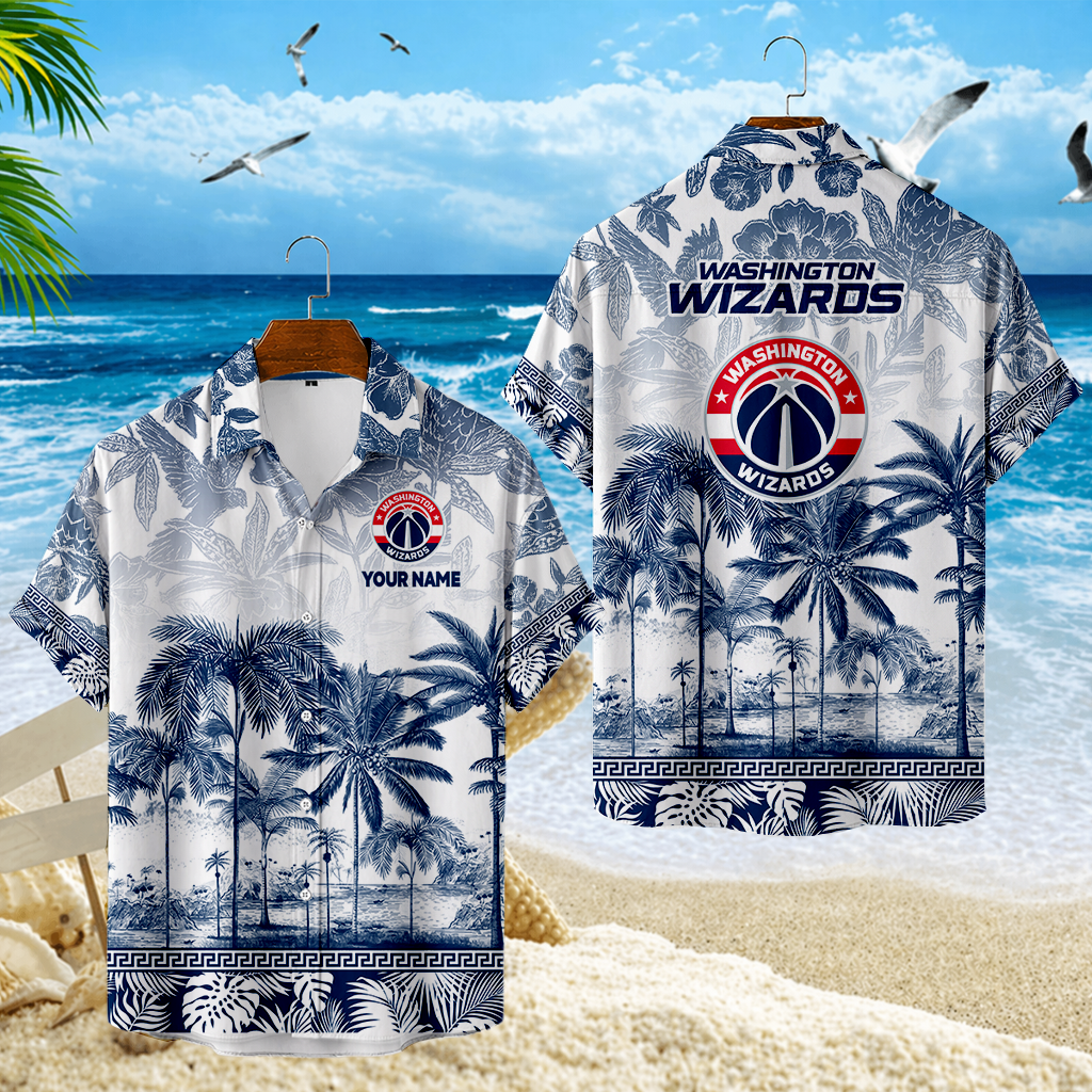 FINAL CLEARANCE - NEW CUSTOMIZED NBA28 WWI WASHINGTON WIZARDS UNISEX HAWAIIAN SHIRT