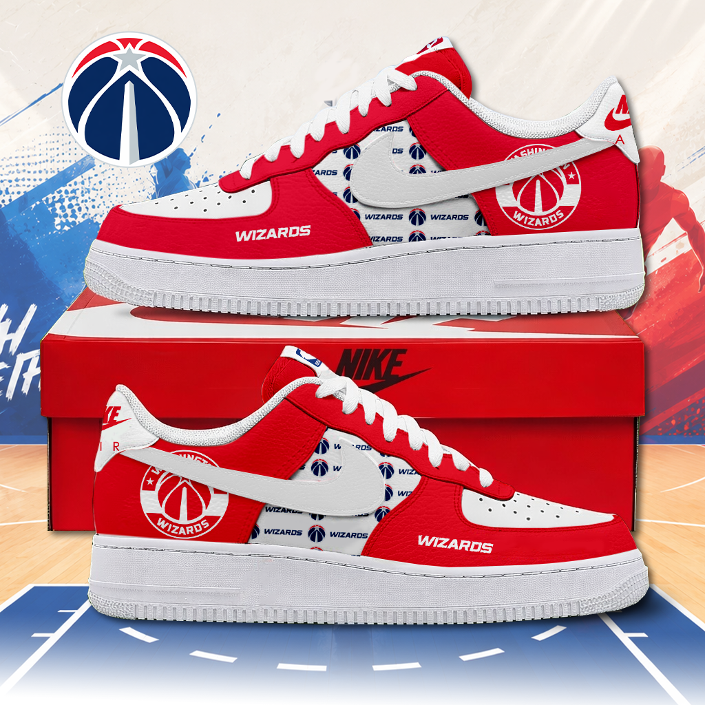 LIMITED EDITION - NEW CUSTOMIZED NBA28 WWI WASHINGTON WIZARDS AF1 SNEAKERS