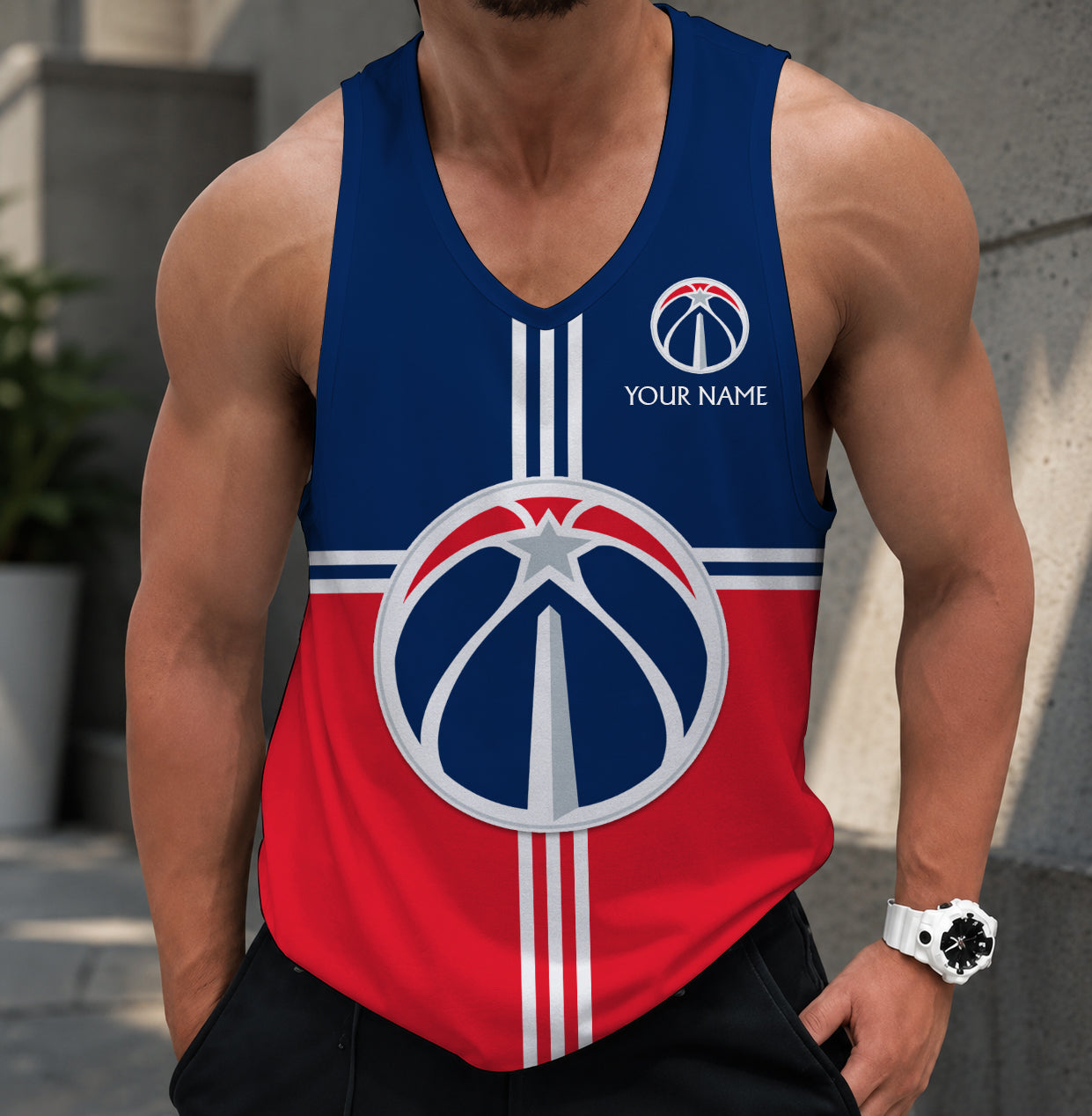LIMITED EDITION - NEW CUSTOMIZED NBA28 WWI WASHINGTON WIZARDS MEN'S TANK TOP