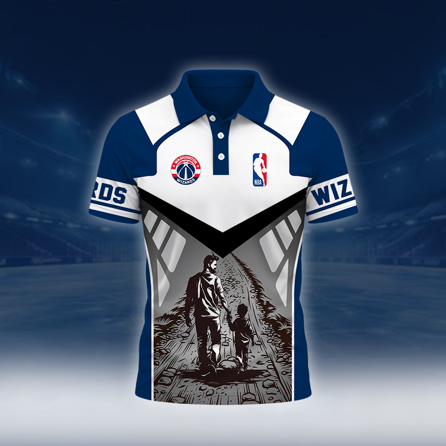 LIMITED EDITION - NEW CUSTOMIZED NBA28 WWI WASHINGTON WIZARDS POLO SHIRT
