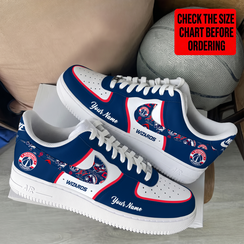 LIMITED EDITION - NEW CUSTOMIZED NBA28 WWI WASHINGTON WIZARDS AF1 SHOES