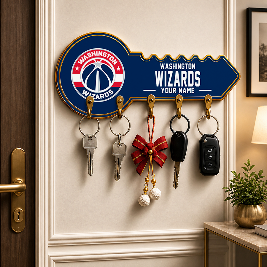 [HOT DEAL] NEW CUSTOMIZED NBA28 WWI WASHINGTON WIZARDS WALL KEY HOLDER FOR HOME