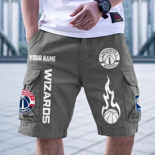 [HOT DEAL] NEW CUSTOMIZED NBA28 WWI WASHINGTON WIZARDS CARGO SHORTS