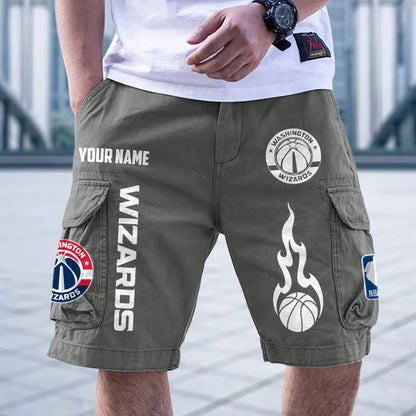 [HOT DEAL] NEW CUSTOMIZED NBA28 WWI WASHINGTON WIZARDS CARGO SHORTS