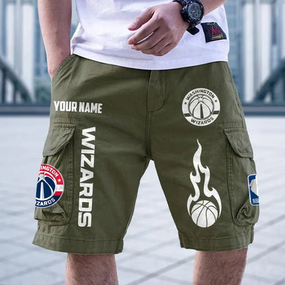 [HOT DEAL] NEW CUSTOMIZED NBA28 WWI WASHINGTON WIZARDS CARGO SHORTS