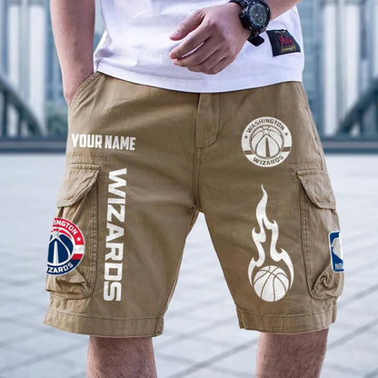 [HOT DEAL] NEW CUSTOMIZED NBA28 WWI WASHINGTON WIZARDS CARGO SHORTS