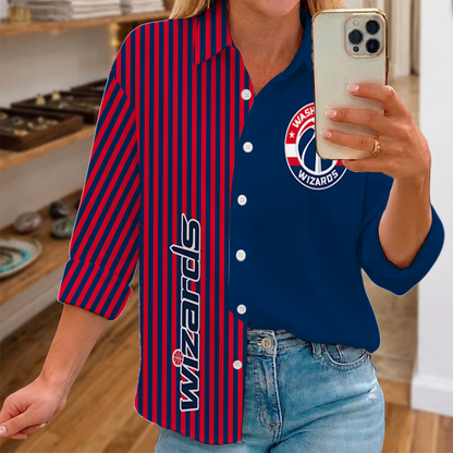 LIMITED EDITION - NEW CUSTOMIZED NBA28 WWI WASHINGTON WIZARDS WOMEN CASUAL SHIRT FOR FAN