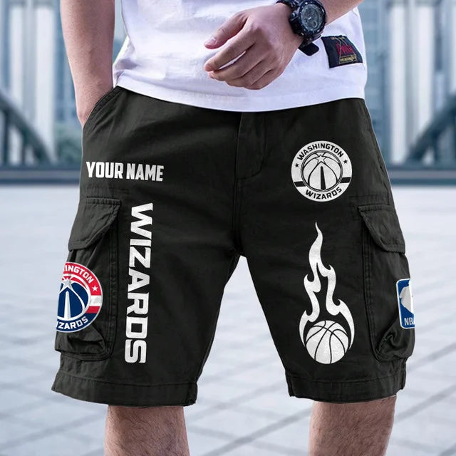 [HOT DEAL] NEW CUSTOMIZED NBA28 WWI WASHINGTON WIZARDS CARGO SHORTS