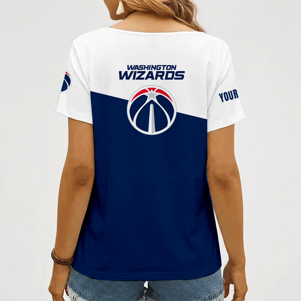 [HOT DEAL] NEW CUSTOMIZED NBA28 WWI WASHINGTON WIZARDS V-NECK FEMALE SHIRT