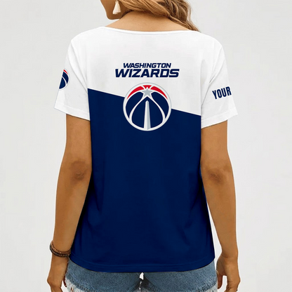 [HOT DEAL] NEW CUSTOMIZED NBA28 WWI WASHINGTON WIZARDS V-NECK FEMALE SHIRT