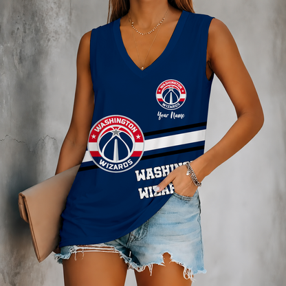 [HOT DEAL] NEW CUSTOMIZED NBA28 WWI WASHINGTON WIZARDS WOMEN'S V-NECK TANK TOP