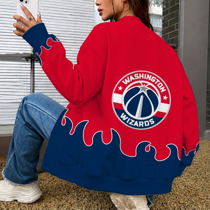 LIMITED EDITION - NEW CUSTOMIZED NBA28 WWI WASHINGTON WIZARDS BASEBALL JACKET, SATIN VARSITY JACKET