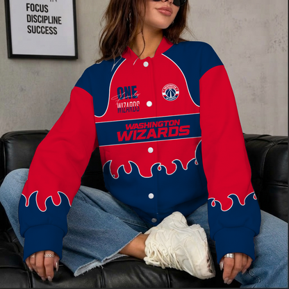 LIMITED EDITION - NEW CUSTOMIZED NBA28 WWI WASHINGTON WIZARDS BASEBALL JACKET, SATIN VARSITY JACKET