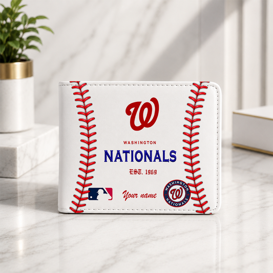 LIMITED EDITION - NEW CUSTOMIZED MLB28 WNS WASHINGTON NATIONALS LEATHER WALLET