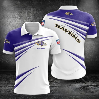VIRAL EDITION - NEW CUSTOMIZED NFL28 BTR BALTIMORE RAVENS POLO, T-SHIRT & SHORT PANTS SET