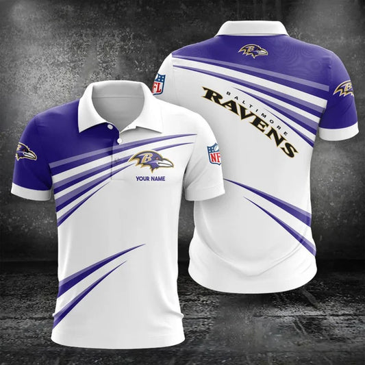 VIRAL EDITION - NEW CUSTOMIZED NFL28 BTR BALTIMORE RAVENS POLO, T-SHIRT & SHORT PANTS SET