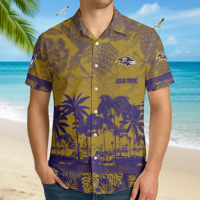 LIMITED EDITION - NEW CUSTOMIZED NFL28 BTR BALTIMORE RAVENS UNISEX HAWAIIAN SHIRT
