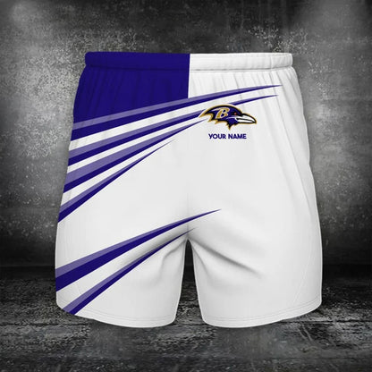 VIRAL EDITION - NEW CUSTOMIZED NFL28 BTR BALTIMORE RAVENS POLO, T-SHIRT & SHORT PANTS SET