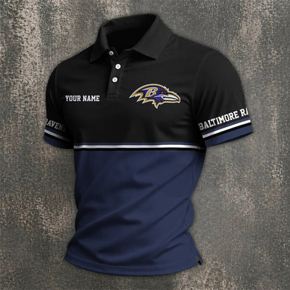 [SPECIAL OFFER] NEW CUSTOMIZED NFL28 BTR BALTIMORE RAVENS POLO SHIRT