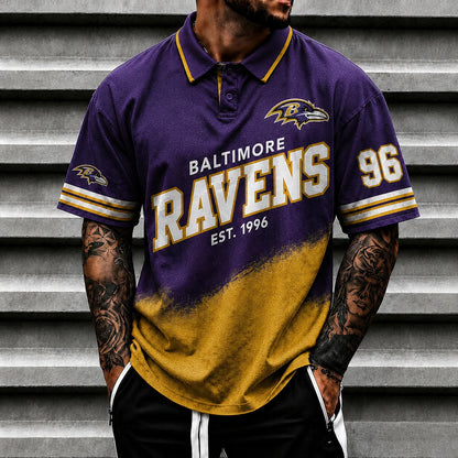 [SPECIAL OFFER] NEW CUSTOMIZED NFL28 BTR BALTIMORE RAVENS POLO SHIRT