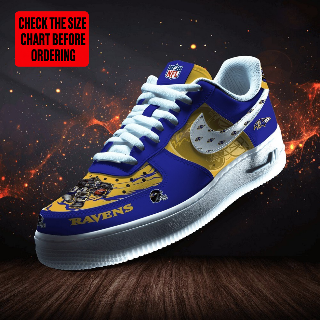 LIMITED EDITION - NEW CUSTOMIZED NFL28 BTR BALTIMORE RAVENS AF1 SHOES