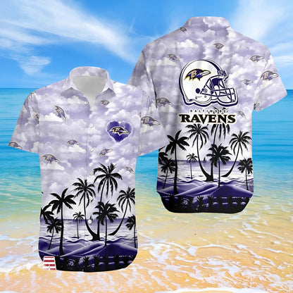 LIMITED EDITION - NEW CUSTOMIZED NFL28 BTR BALTIMORE RAVENS UNISEX HAWAIIAN SHIRT