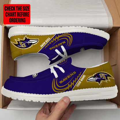 [SPECIAL OFFER] NEW CUSTOMIZED NFL28 BTR BALTIMORE RAVENS LOAFER SHOES