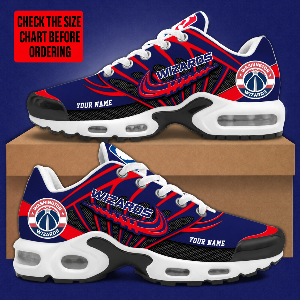 [HOT DEAL] NEW CUSTOMIZED NBA28 WWI WASHINGTON WIZARDS AIR MAX PLUS SNEAKERS