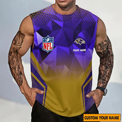 LIMITED EDITION - NEW CUSTOMIZED NFL28 BTR BALTIMORE RAVENS MEN'S GYM SHIRT