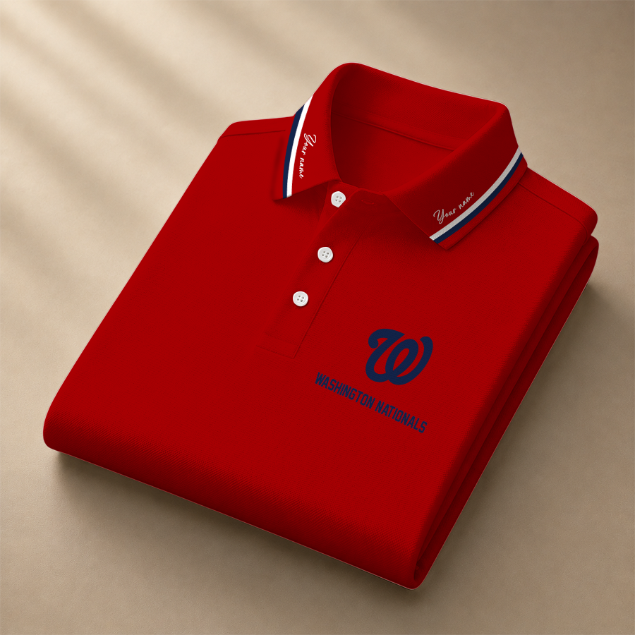 LIMITED EDITION - NEW CUSTOMIZED MLB28 WNS WASHINGTON NATIONALS POLO SHIRT