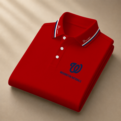 LIMITED EDITION - NEW CUSTOMIZED MLB28 WNS WASHINGTON NATIONALS POLO SHIRT