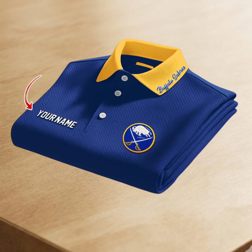 LIMITED EDITION - NEW CUSTOMIZED NHL28 BFS BUFFALO SABRES POLO SHIRT