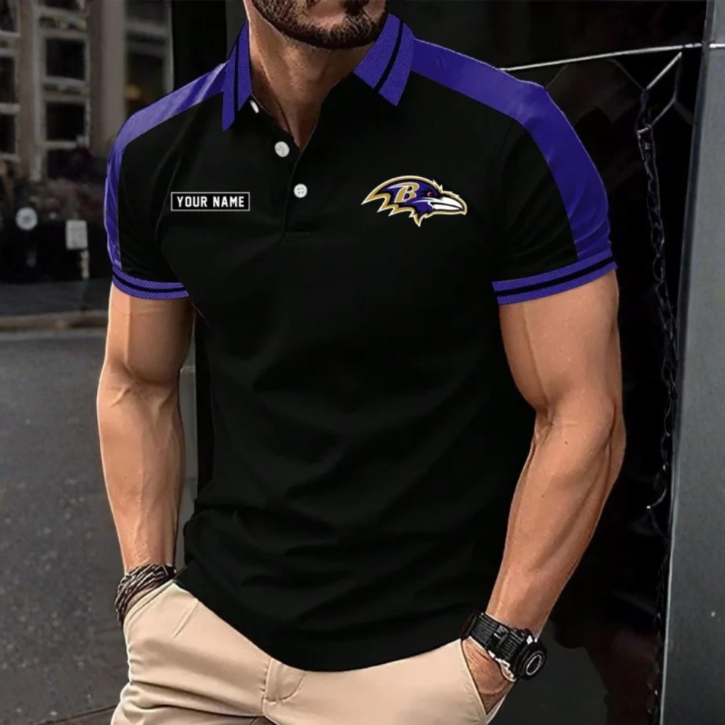 [SPECIAL OFFER] NEW CUSTOMIZED NFL28 BTR BALTIMORE RAVENS POLO SHIRT