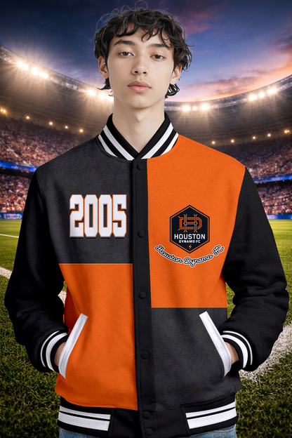 LIMITED EDITION - NEW CUSTOMIZED MLS28 HDF HT DYNAMO SATIN VARSITY & BASEBALL JACKET