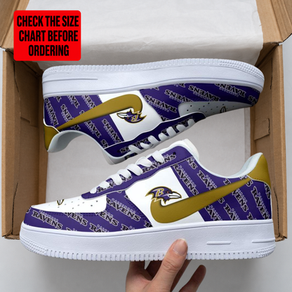 [SPECIAL OFFER] NEW CUSTOMIZED NFL28 BTR BALTIMORE RAVENS AF1 SHOES