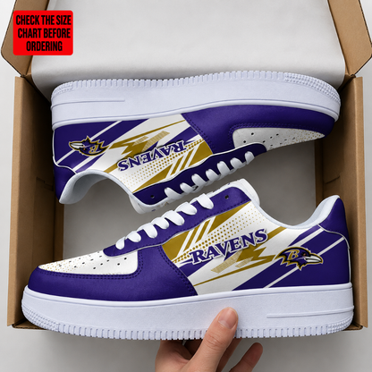 [SPECIAL OFFER] NEW CUSTOMIZED NFL28 BTR BALTIMORE RAVENS AF1 SNEAKERS