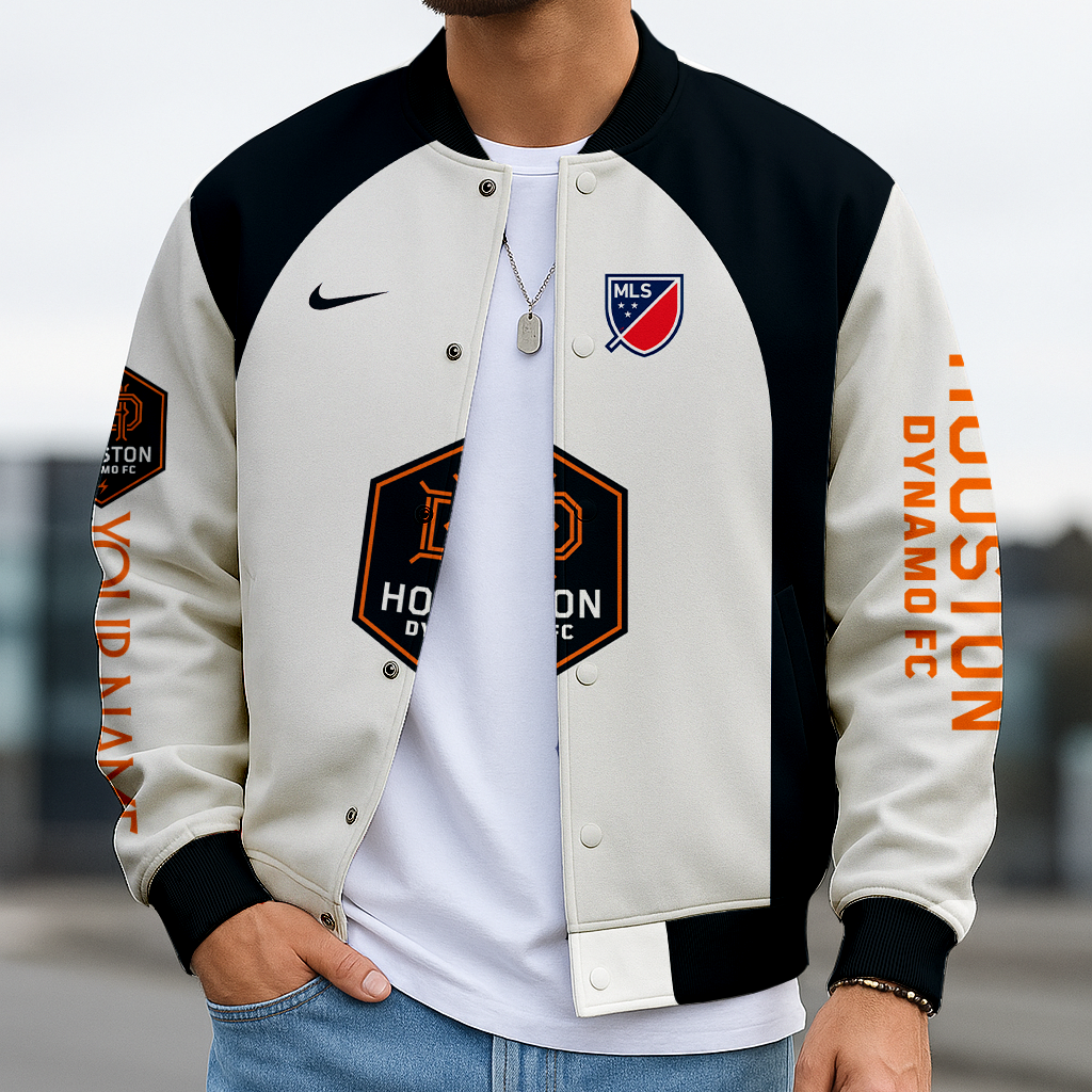 LIMITED EDITION - NEW CUSTOMIZED MLS28 HDF HT DYNAMO SATIN VARSITY & BASEBALL JACKET
