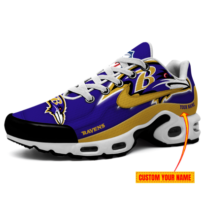 LIMITED EDITION - NEW CUSTOMIZED NFL28 BTR BALTIMORE RAVENS AIR MAX PLUS SNEAKERS