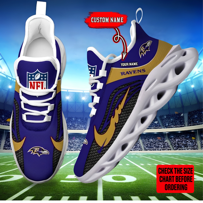 [SPECIAL OFFER] NEW CUSTOMIZED NFL28 BTR BALTIMORE RAVENS UNISEX CLUNKY SNEAKERS