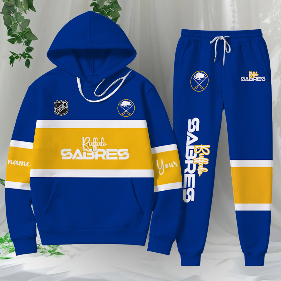 LIMITED EDITION - NEW CUSTOMIZED NHL28 BFS BUFFALO SABRES HOODIE & SWEATPANTS SET