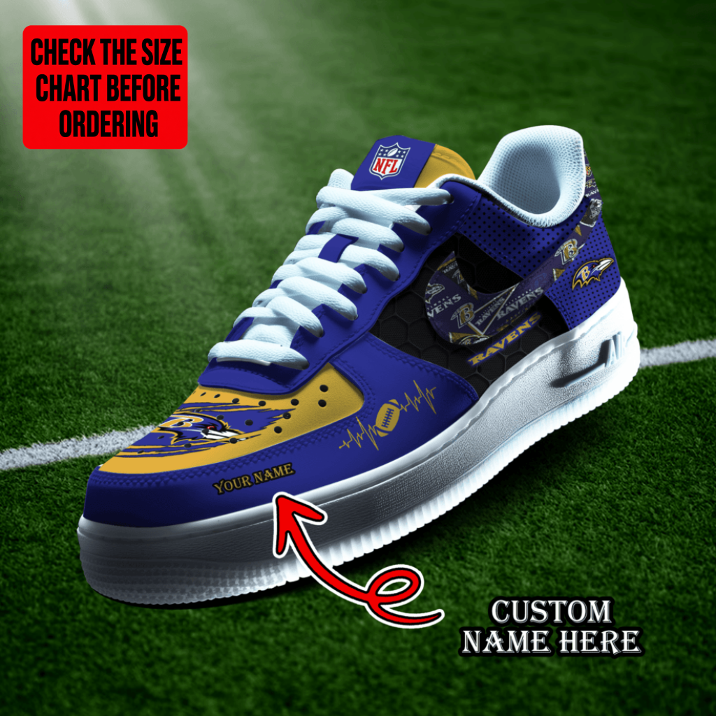 [SPECIAL OFFER] NEW CUSTOMIZED NFL28 BTR BALTIMORE RAVENS AF1 SHOES