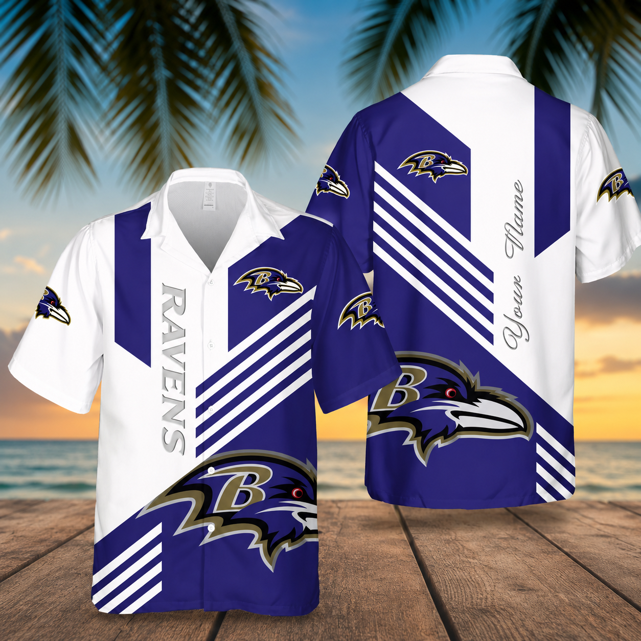 [SPECIAL OFFER] NEW CUSTOMIZED NFL28 BTR BALTIMORE RAVENS UNISEX HAWAIIAN SHIRT