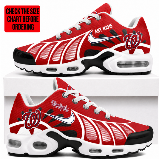 LIMITED EDITION - NEW CUSTOMIZED MLB28 WNS WASHINGTON NATIONALS AIR MAX PLUS SNEAKERS