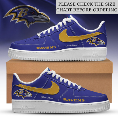 LIMITED EDITION - NEW CUSTOMIZED NFL28 BTR BALTIMORE RAVENS AF1 SHOES