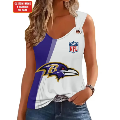 [SPECIAL OFFER] NEW CUSTOMIZED NFL28 BTR BALTIMORE RAVENS O-RING SHOULDER TANK TOP