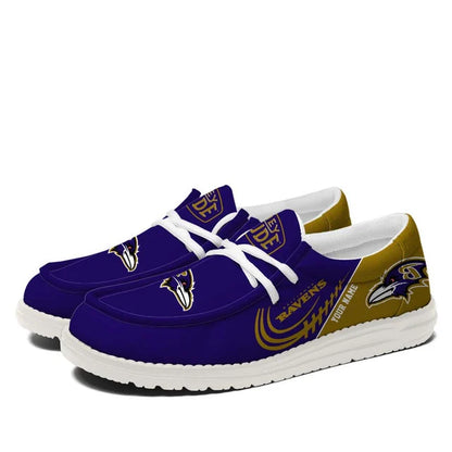 [SPECIAL OFFER] NEW CUSTOMIZED NFL28 BTR BALTIMORE RAVENS LOAFER SHOES