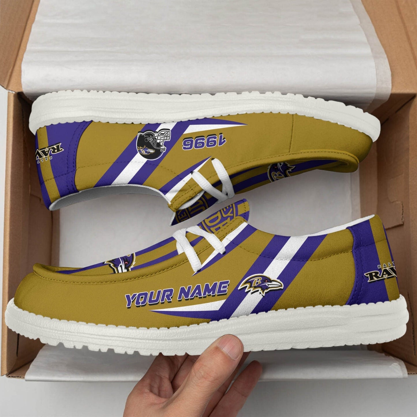 [SPECIAL OFFER] NEW CUSTOMIZED NFL28 BTR BALTIMORE RAVENS LOAFER SHOES