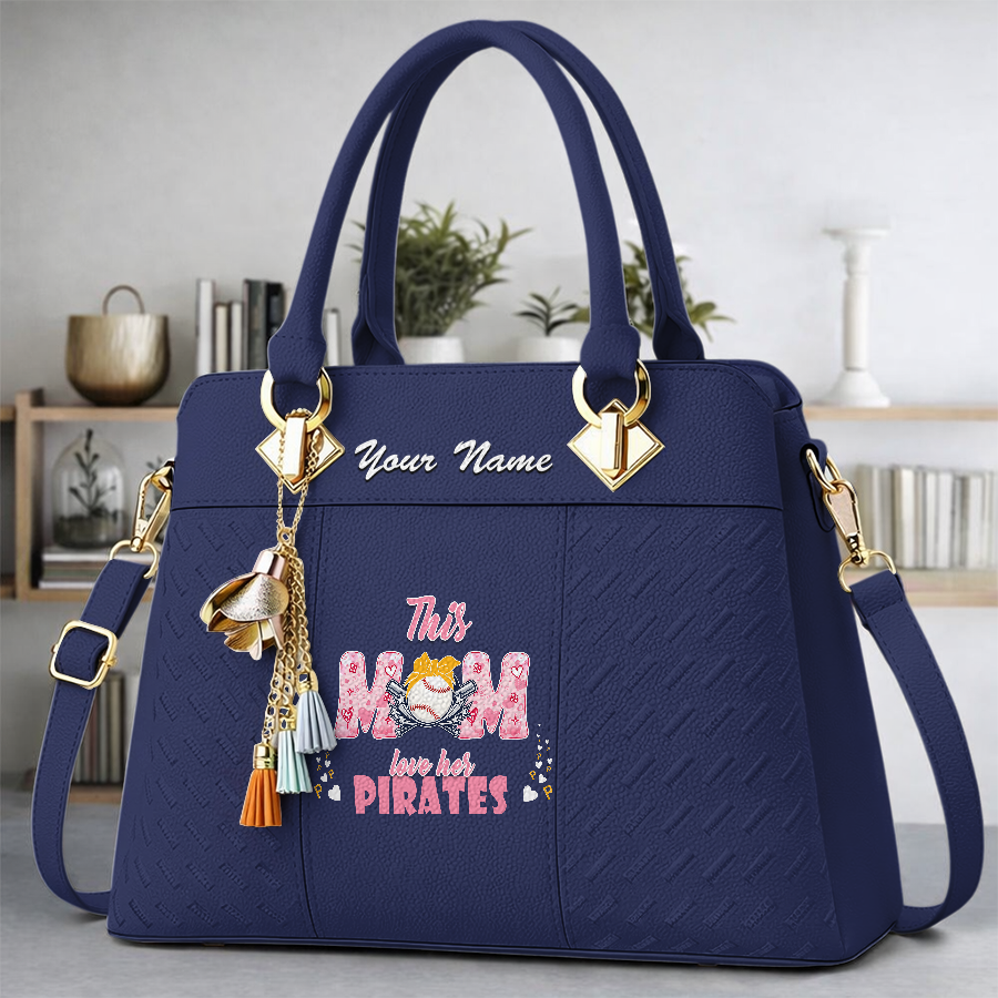LIMITED EDITION - NEW CUSTOMIZED MLB29 PHP PITTSBURGH PIRATES ZIP HANDBAG MULTICOLOR